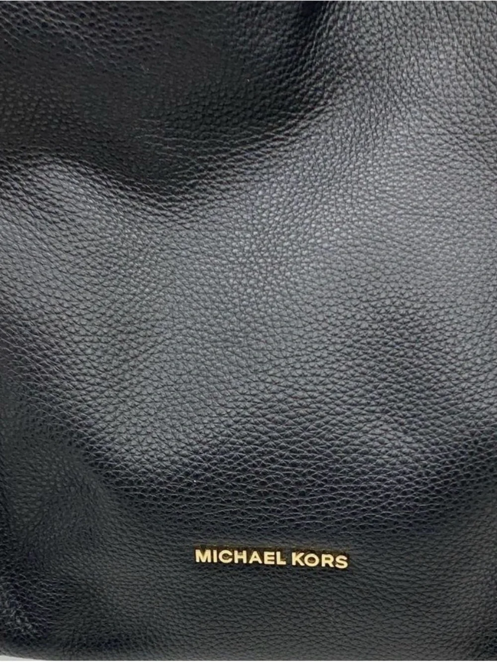 Michael Kors Black Pebbled Leather Men's Crossbody with Gold Logo